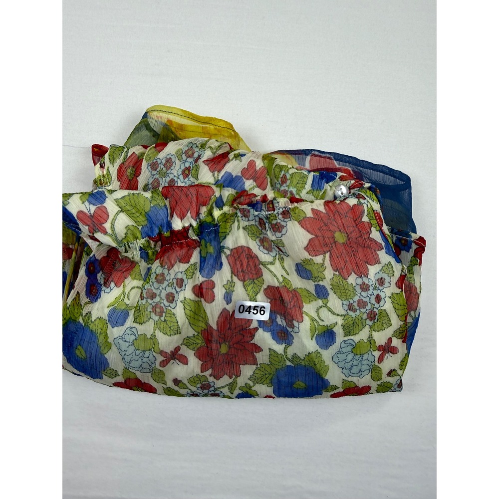 Hollister camisole Womens Floral Chiffon Empire Waist Top Medium - Picture 8 of 8